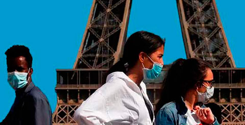 En París es obligatorio el uso de barbijos