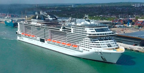 MSC Virtuosa marca el regreso de los cruceros en Reino Unido